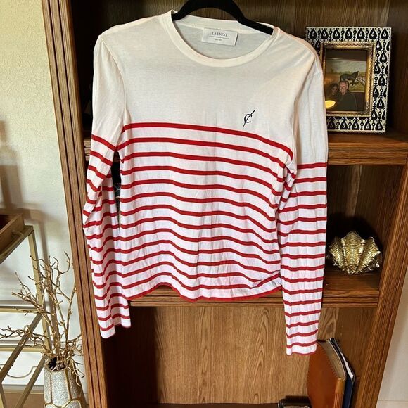 LA LIGNE RED WHITE STRIPE SHIRT - Picture 1 of 4